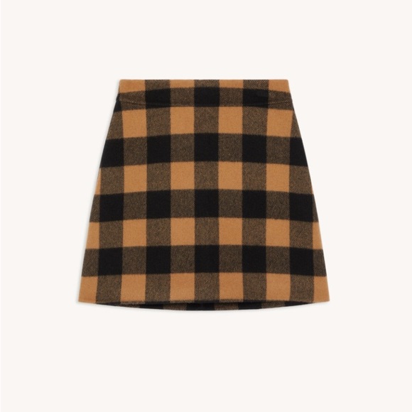 SANDRO Black and Camel Mini Skirt - Size 0 / XS - Picture 5 of 5